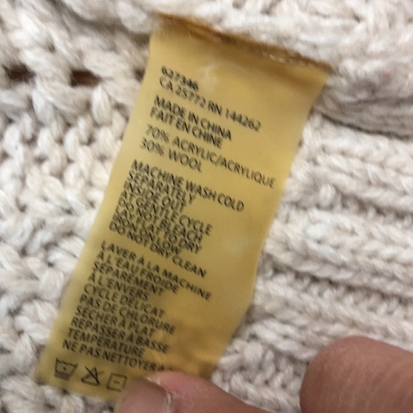 Fylo Cream Pattern Wool Blend Fringe Bottom Open Front Cardigan. Sz M - Picture 3 of 8